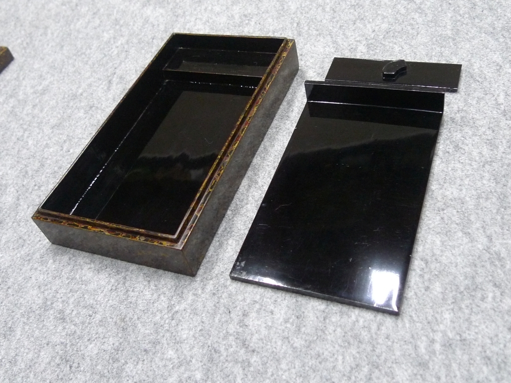 2点セット 津軽塗 伝統工芸 小物入れ 筆入れ 小箱 ペンケース_画像6