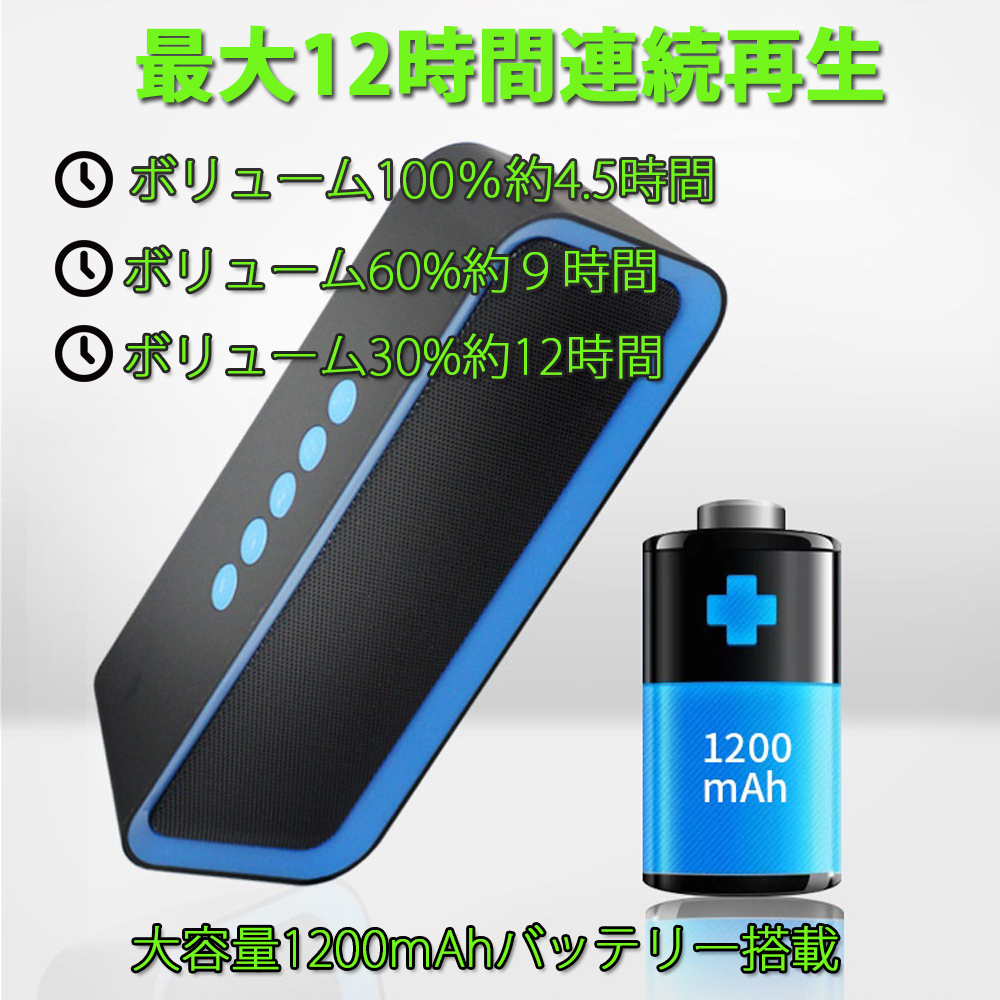 ブルートゥーススピーカー ワイヤレススピーカー Bluetooth5.0 重低音 軽量 お手軽 ポータブル バッテリー内蔵 マイク ハンズフリー お花見_画像5