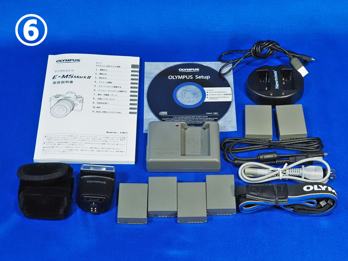 【訳アリのため1円スタート】 OYMPUS オリンパス OM-D E-M5 Mark II　ブラック　ボディのみ（動作確認済／予備電池5個付き）_画像6