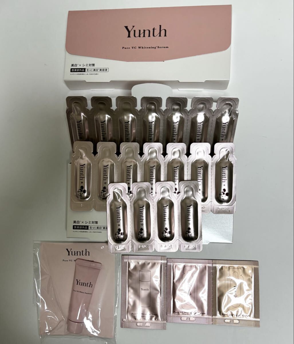 ユンス ホワイトニングエッセンス 未開封 1箱 バラ 18包 生VCホワイト乳液 10ml サンプル 3包 Yunth_画像1