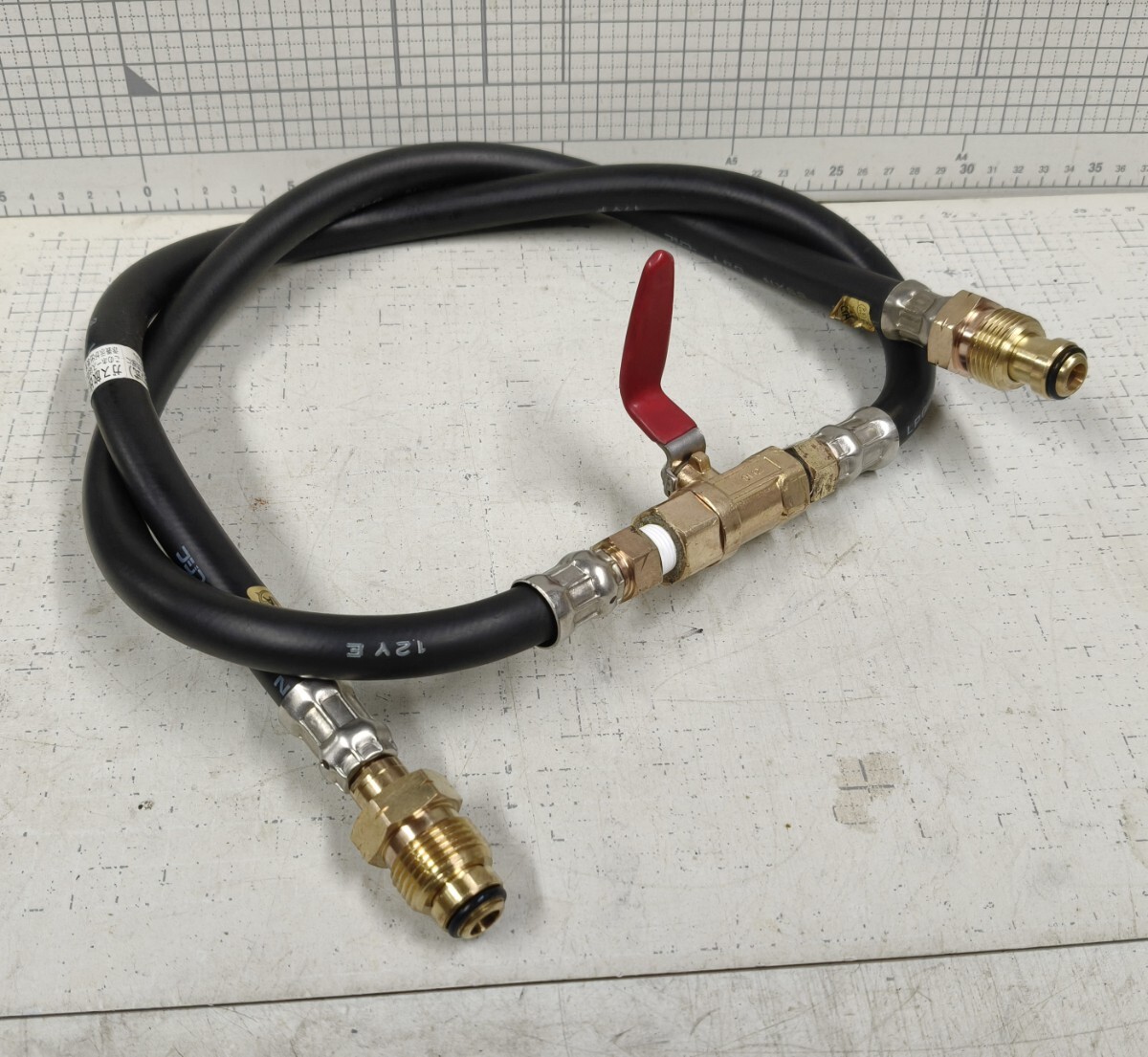 1-バルブ付/移し替えホース/詰め替えホース/ボンベとボンベ連結ホース/中古品_画像3