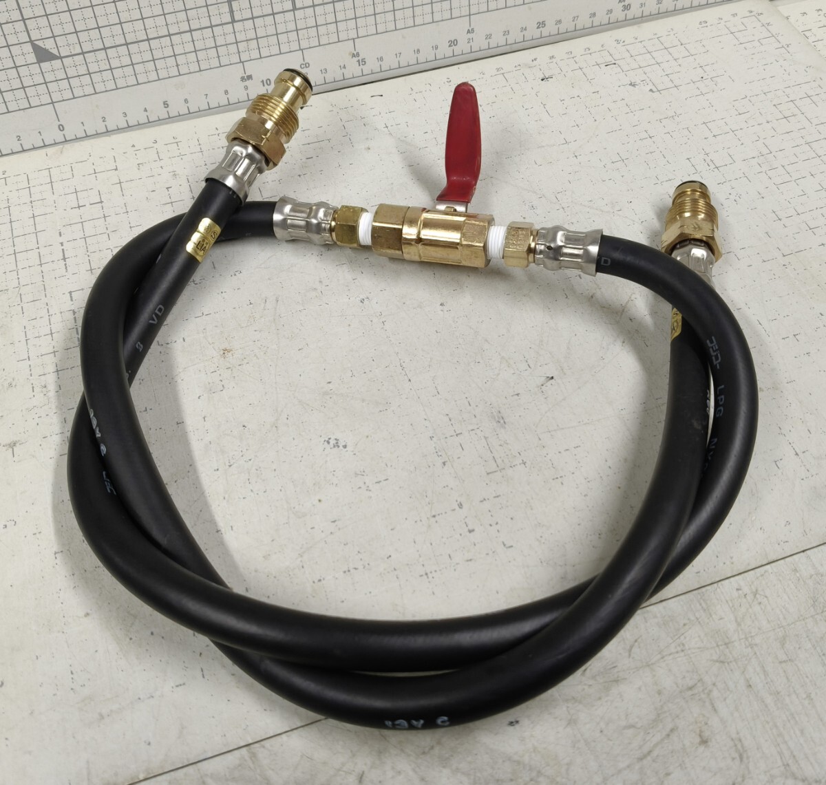 2-バルブ付/移し替えホース/詰め替えホース/ボンベとボンベ連結ホース/中古品_画像4