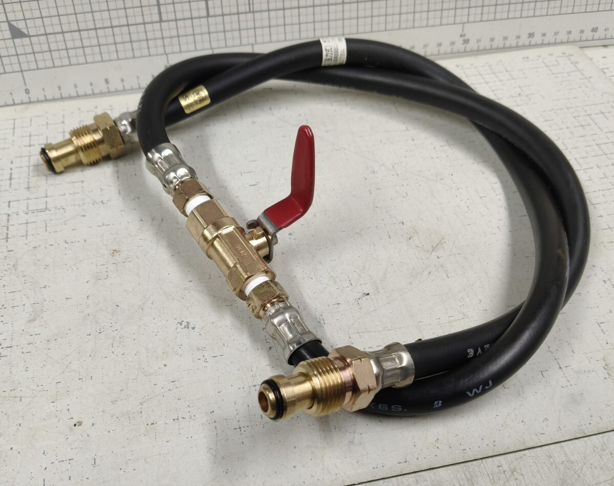 1-バルブ付/移し替えホース/詰め替えホース/ボンベとボンベ連結ホース/中古品_画像4
