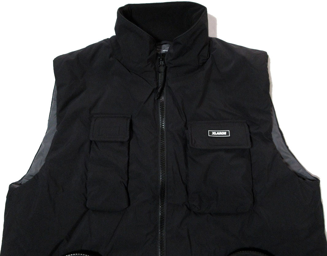 XLARGE マルチポケット 中綿入り ベスト ジャケット Lサイズ ブラック 101234021022 エクストララージ_画像2