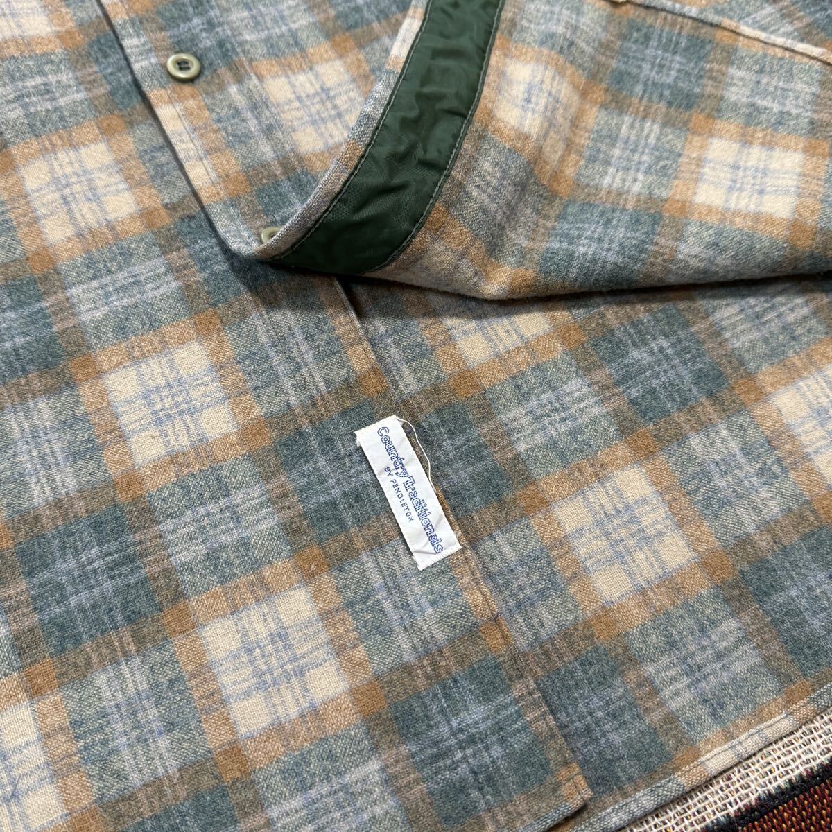 【80s ビンテージ】PENDLETON ペンドルトン USA製 ウールシャツ ラグラン 古着 アメカジ L相当_画像5