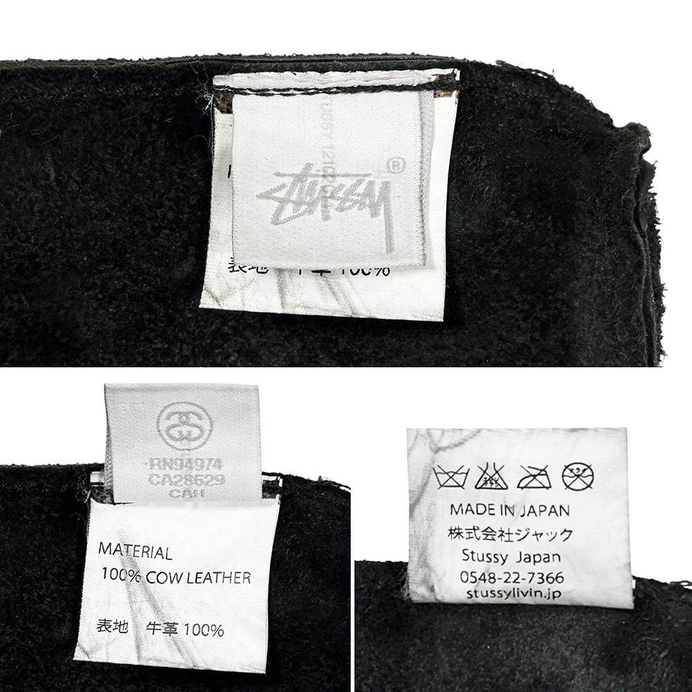 STUSSY LIVIN' GENERAL STORE 本革 レザー ポーチ 黒 小物入れ 日本製 ステューシー リヴィン ジェネラルストア MADE IN JAPAN 良好 美品_画像10