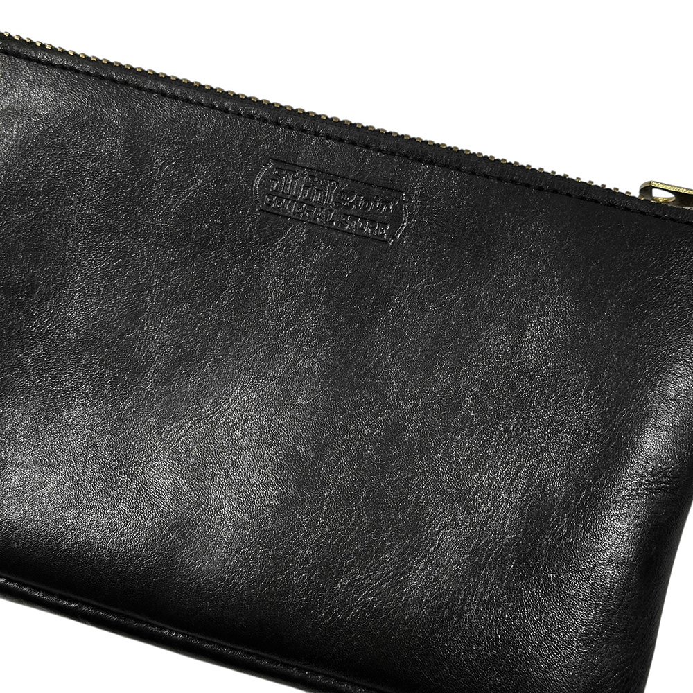 STUSSY LIVIN' GENERAL STORE 本革 レザー ポーチ 黒 小物入れ 日本製 ステューシー リヴィン ジェネラルストア MADE IN JAPAN 良好 美品_画像4