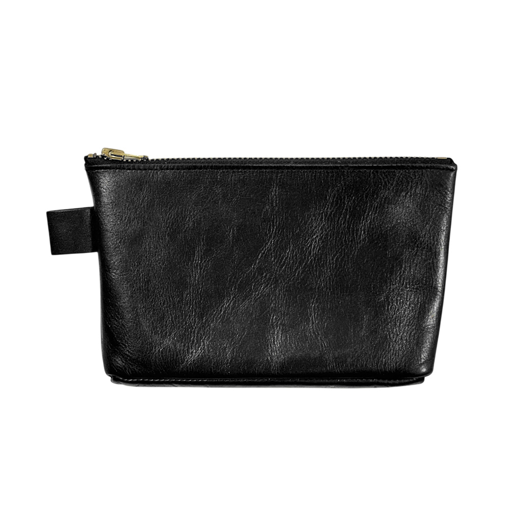 STUSSY LIVIN' GENERAL STORE 本革 レザー ポーチ 黒 小物入れ 日本製 ステューシー リヴィン ジェネラルストア MADE IN JAPAN 良好 美品_画像6