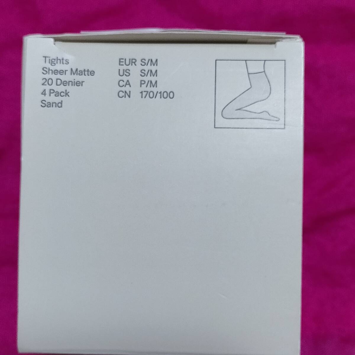 匿名★同梱歓迎【Z×4】★H&M シアーマット 4足セット 20デニール ストッキング パンスト EUR S/M (L~LL) サンド_画像2