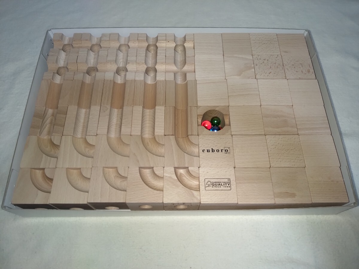 [正規輸入品] キュボロ スタンダード 54ピース 知育玩具 木製 中古品 cuboro standard _画像2