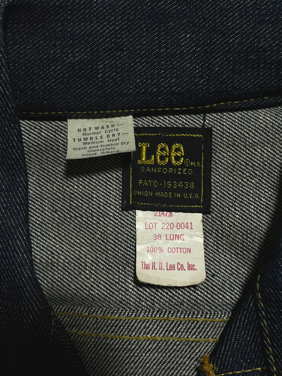70s ヴィンテージ 未使用 デッドストック Lee 220 デニムジャケット 38 LOMG 220-0041 USA製 220j 新品 _画像7