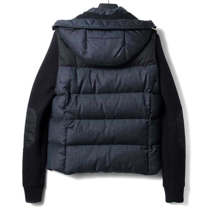 MooRER(ムーレー) / ウールフランネル×ニット×ツイル異素材コンビ2WAYフーデッドダウンジャケット(BENSO-FF) [mor2520142-46]_画像3