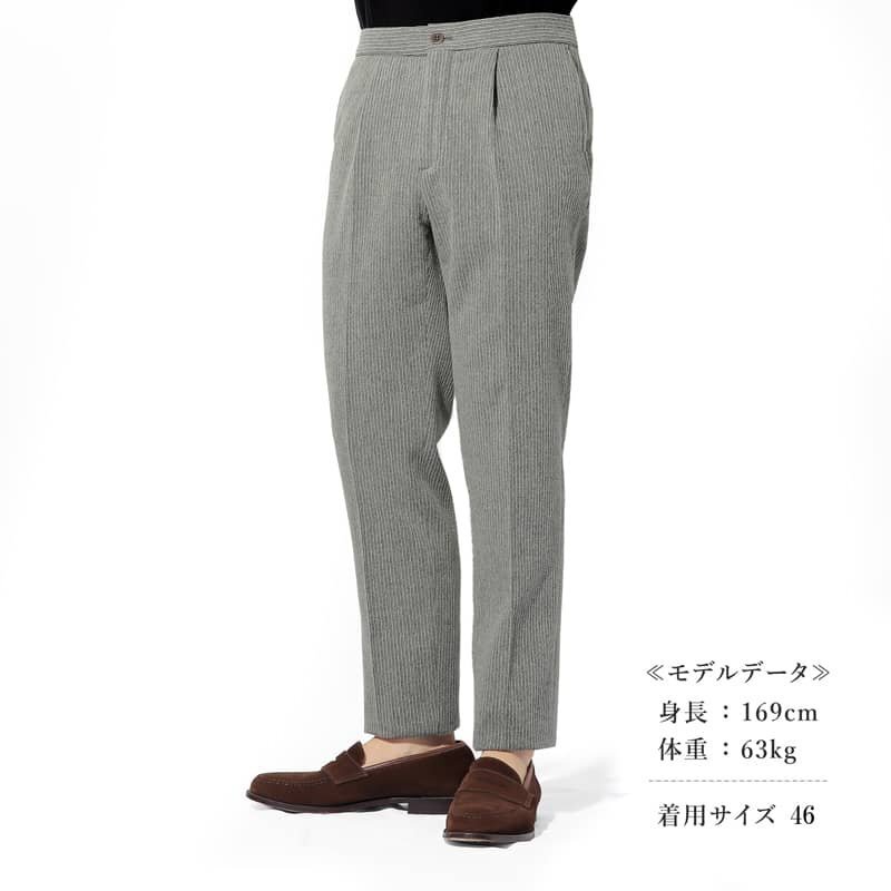 INCOTEX(インコテックス) / ウールカシミヤストライプ柄ウエストシャーリング1プリーツパンツ(88型/TAPERED FIT) [itx2360102-52]_画像9