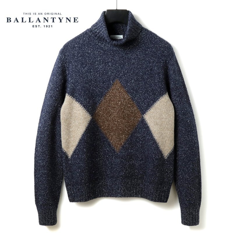 BALLANTYNE(バランタイン) / アーガイル柄ウールシルクミドルゲージタートルネックニット(B2P215 5W122) [brt2520032-50]_画像1