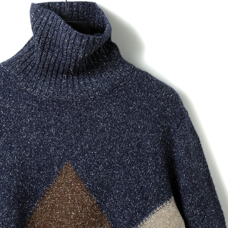 BALLANTYNE(バランタイン) / アーガイル柄ウールシルクミドルゲージタートルネックニット(B2P215 5W122) [brt2520032-50]_画像3