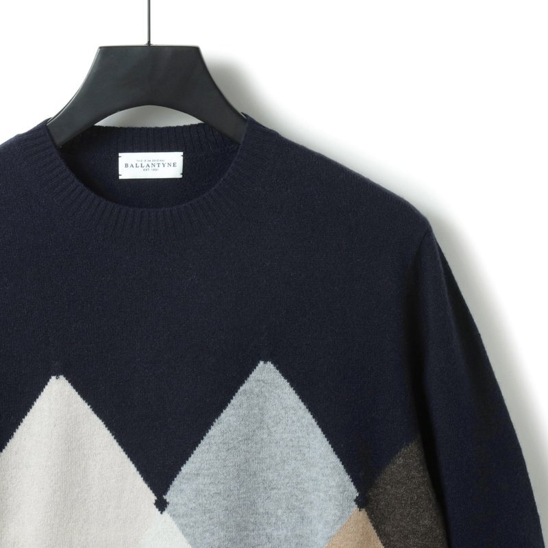 BALLANTYNE(バランタイン) / アーガイル柄ウールハイゲージクルーネックニット(B2P000 12WF2) [brt2530031-48]_画像3