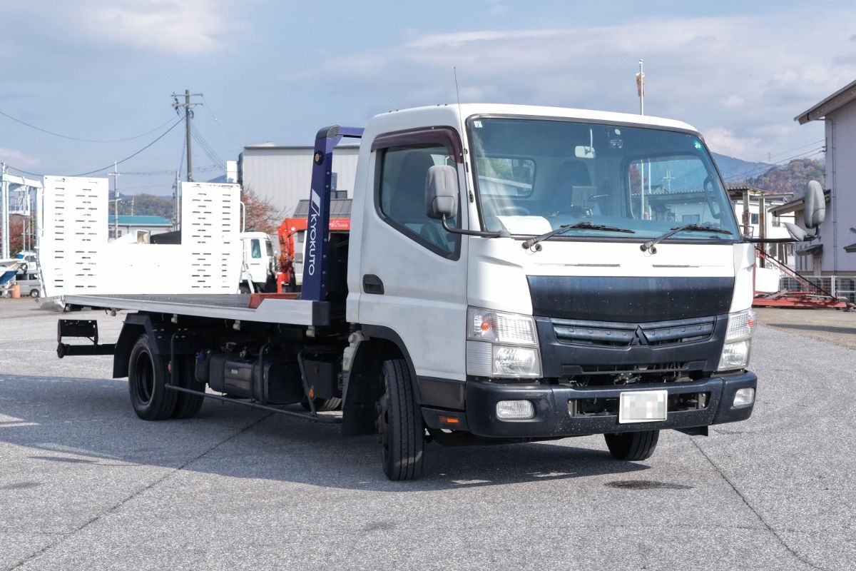 H27 キャンター 検)R8/2 ターボ AT 極東フラトップ タイヤ固縛 アオリレス リアゲート斜め固定 電動格納ミラー ETC 積載車 フルフラット_画像7