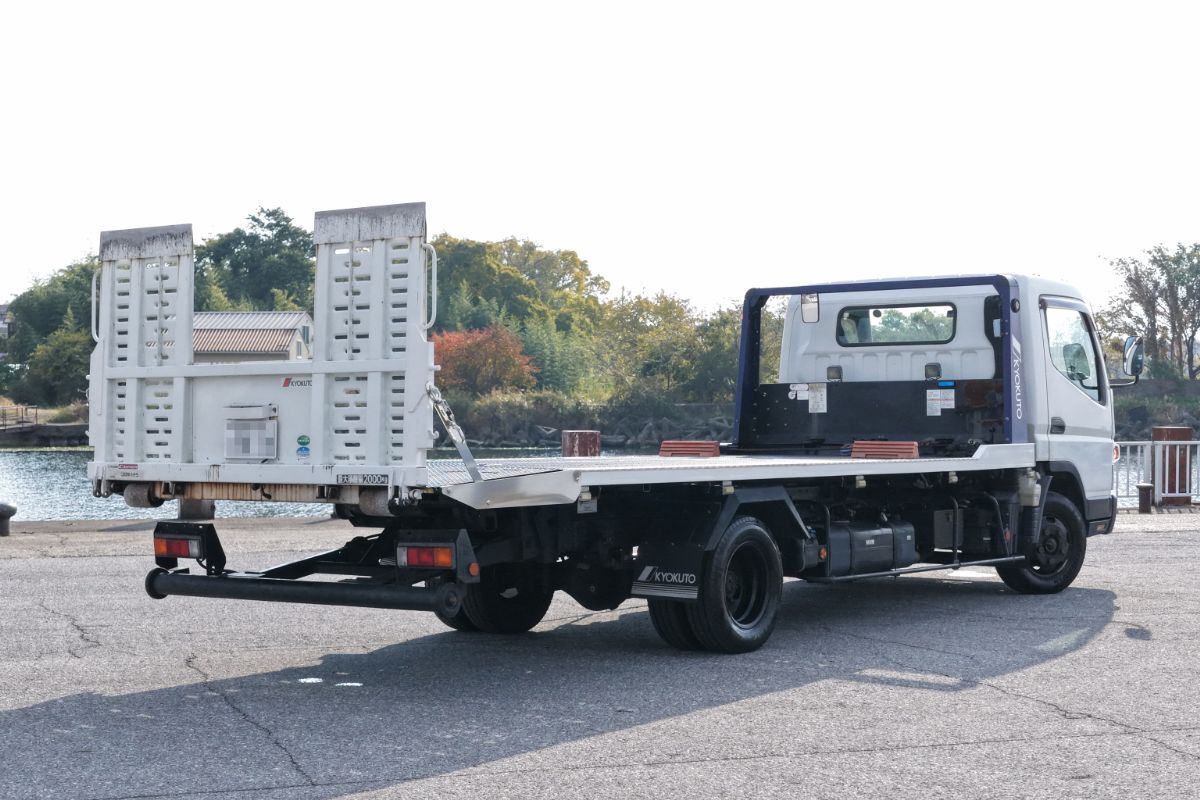H27 キャンター 検)R8/2 ターボ AT 極東フラトップ タイヤ固縛 アオリレス リアゲート斜め固定 電動格納ミラー ETC 積載車 フルフラット_画像8
