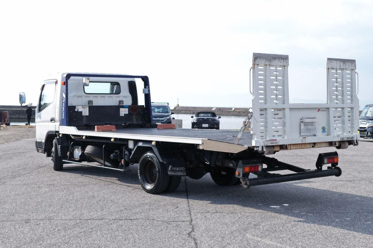 H27 キャンター 検)R8/2 ターボ AT 極東フラトップ タイヤ固縛 アオリレス リアゲート斜め固定 電動格納ミラー ETC 積載車 フルフラット_画像9