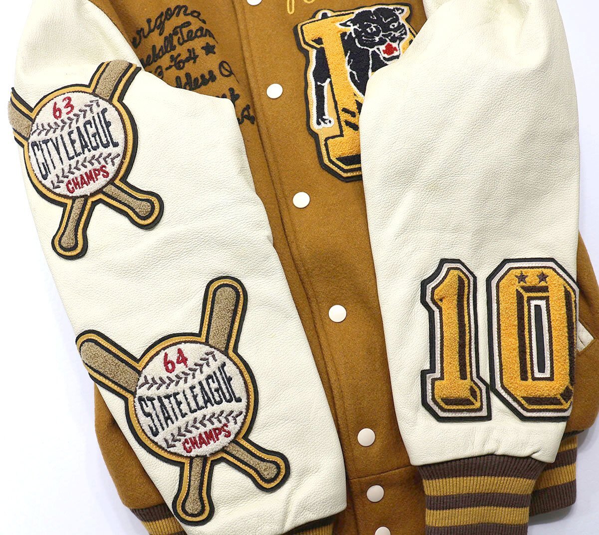 Champion (チャンピオン) Full-Decoration Award Jacket / フルデコ スタジャン C3-U620 マスタード size M / アワードジャケット_画像6