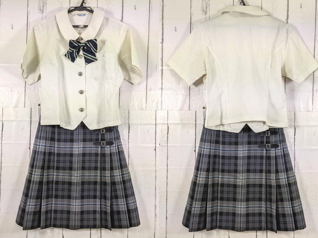 【as2766】愛知県 愛知高校 女子用学生服 制服 夏服ブラウス+冬服スカート◆o85♪_画像1
