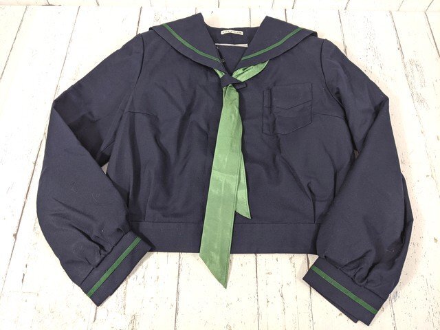 【as1394】石川県 内灘中学校 女子用学生服 制服 冬服セーラー服+冬服スカート+スカーフ◆j21_画像2
