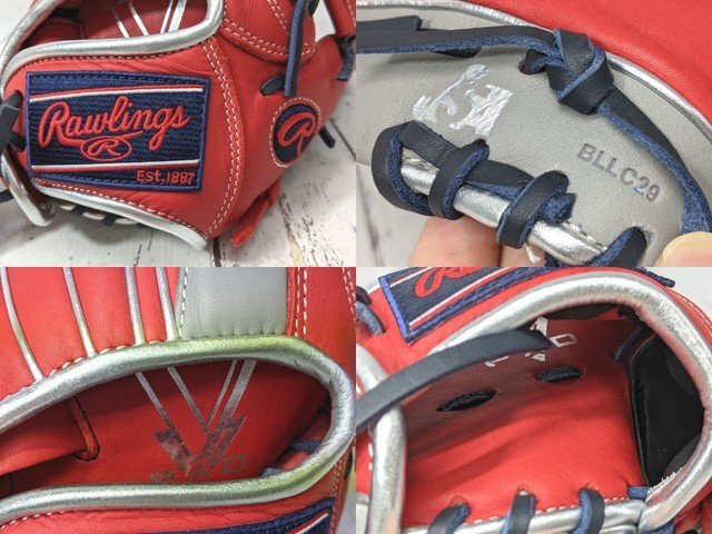 【8yt078】女子ソフトボール用グローブ ローリングス HOH DP GS5HDS65 スカーレッド×グレー 11.75 右投げ オールラウンド 未使用◆B98♪_画像5