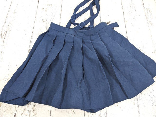 【as2970】小学校?? 中学校?? 女子用学生服 制服 サスペンダー付きスカート プリーツスカート 4点セット◆ジャンク品♪_画像2