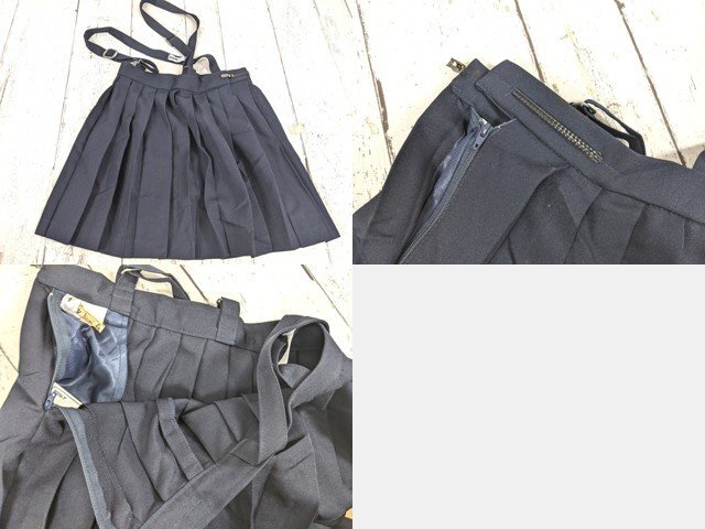 【as2976】小学校?? 中学校?? 女子用学生服 制服 サスペンダー付きスカート プリーツスカート 4点セット◆ジャンク品♪_画像3