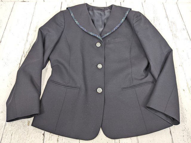 【as2901】愛媛県 西条市北中学校 女子用学生服 制服 ブレザー+ニットベスト+カッターシャツ+冬服スカート+リボン◆p37♪_画像2