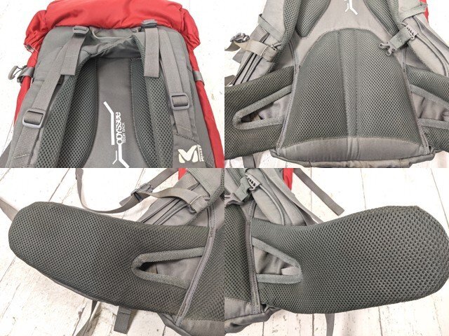 【10yt340】登山 トレッキング用品 ザック バックパック MILLET ミレー ODYSSEE オデッセイ 35L レッド×グレー◆p43♪_画像5
