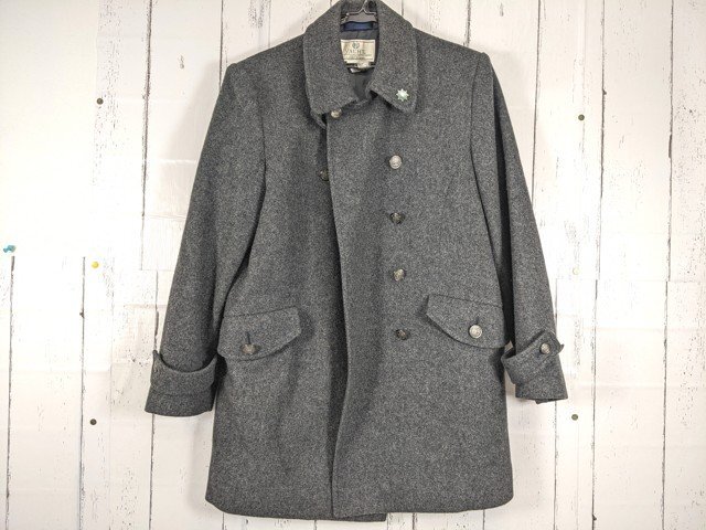 【as2903】愛媛県 西条市北中学校 女子使用 学校指定 校章付きコート(グレー サイズM)◆p37♪_画像1