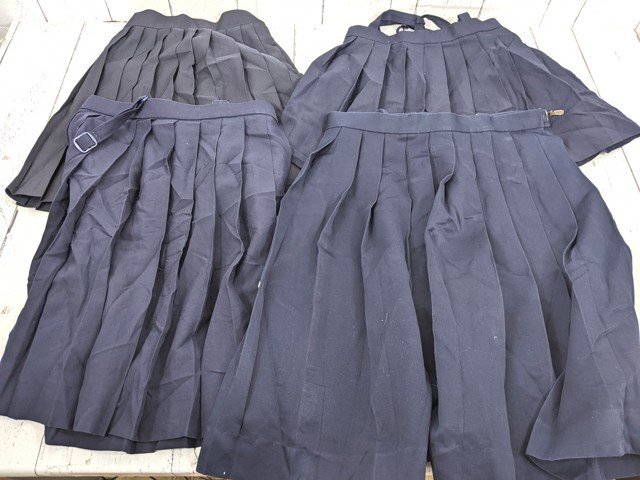【as2962】小学校?? 中学校?? 女子用学生服 制服 サスペンダー付きスカート プリーツスカート 4点セット◆ジャンク品♪_画像1