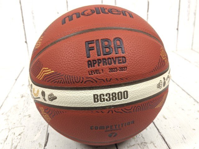 【10yt052】バスケットボール molten モルテン EuroBasket 2025 公式試合球 レプリカ 中学生以上男子 サイズ：7号球 美品◆C97♪_画像1