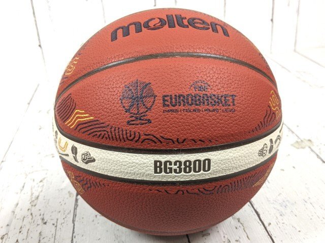 【10yt052】バスケットボール molten モルテン EuroBasket 2025 公式試合球 レプリカ 中学生以上男子 サイズ：7号球 美品◆C97♪_画像2