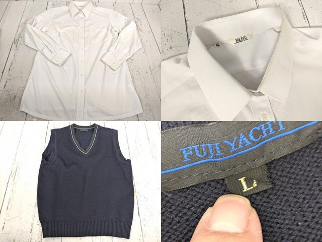【as2901】愛媛県 西条市北中学校 女子用学生服 制服 ブレザー+ニットベスト+カッターシャツ+冬服スカート+リボン◆p37♪_画像4