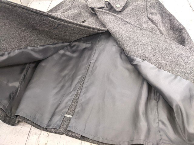 【as2903】愛媛県 西条市北中学校 女子使用 学校指定 校章付きコート(グレー サイズM)◆p37♪_画像6