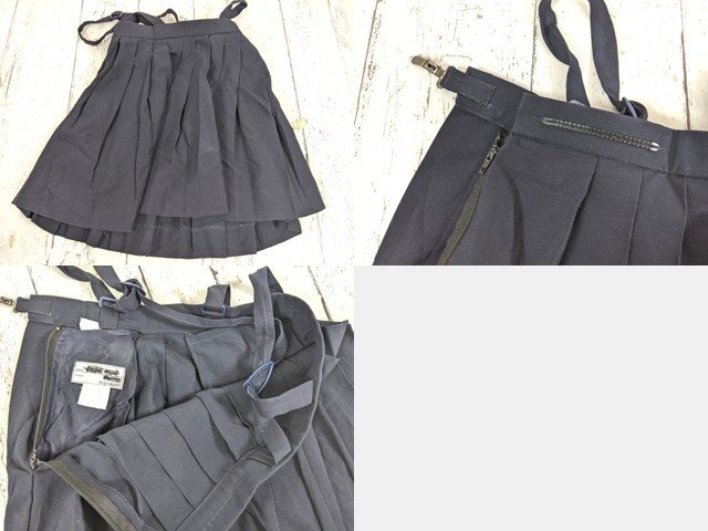 【as2976】小学校?? 中学校?? 女子用学生服 制服 サスペンダー付きスカート プリーツスカート 4点セット◆ジャンク品♪_画像4