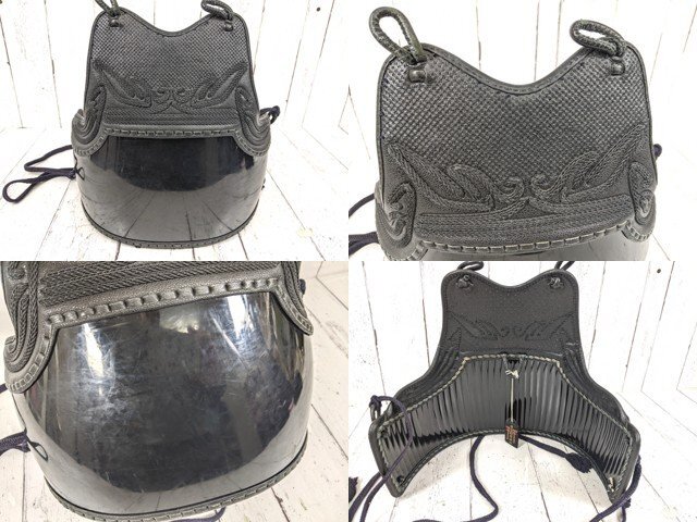 【10yt371】剣道防具一式 身長158㎝ 女子使用 甲手+面(チタン)+垂れ+胴(竹製??約48本)+キャリーバッグ◆C89♪_画像2