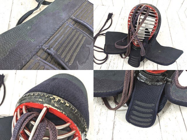 【10yt371】剣道防具一式 身長158㎝ 女子使用 甲手+面(チタン)+垂れ+胴(竹製??約48本)+キャリーバッグ◆C89♪_画像4