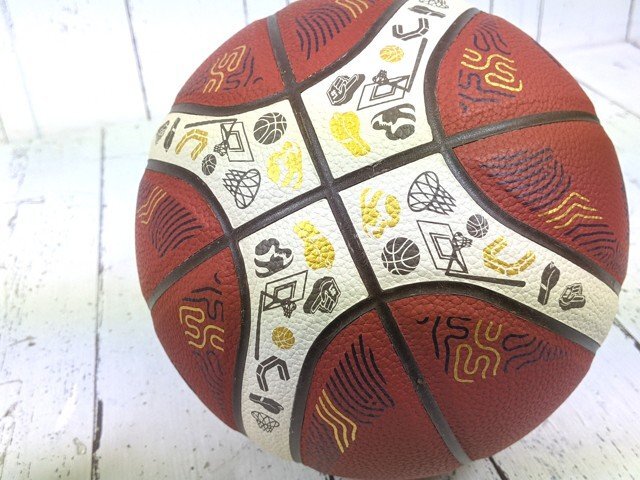 【10yt051】バスケットボール molten モルテン EuroBasket 2025 公式試合球 レプリカ 中学生以上男子 サイズ:7号球 美品◆C97♪_画像3