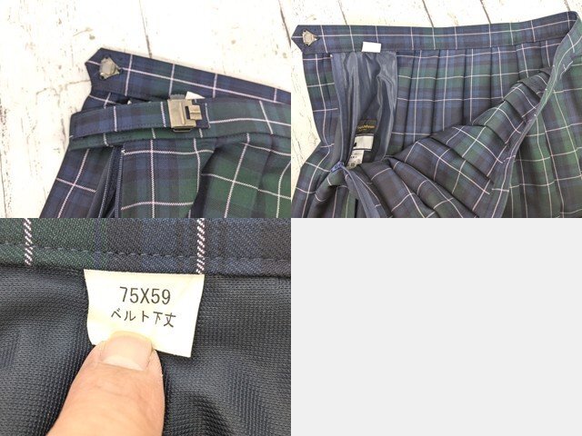 【as2901】愛媛県 西条市北中学校 女子用学生服 制服 ブレザー+ニットベスト+カッターシャツ+冬服スカート+リボン◆p37♪_画像6