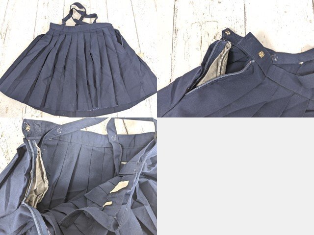 【as2977】小学校?? 中学校?? 女子用学生服 制服 サスペンダー付きスカート プリーツスカート 4点セット◆ジャンク品♪_画像2
