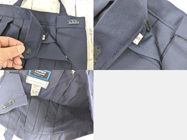 【as2975】小学校?? 中学校?? 女子用学生服 制服 サスペンダー付きスカート プリーツスカート 4点セット◆ジャンク品♪_画像3