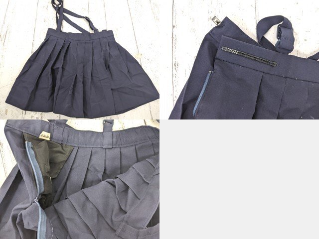 【as2962】小学校?? 中学校?? 女子用学生服 制服 サスペンダー付きスカート プリーツスカート 4点セット◆ジャンク品♪_画像2