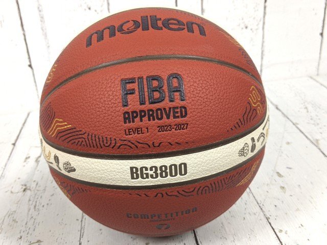 【10yt051】バスケットボール molten モルテン EuroBasket 2025 公式試合球 レプリカ 中学生以上男子 サイズ:7号球 美品◆C97♪_画像1