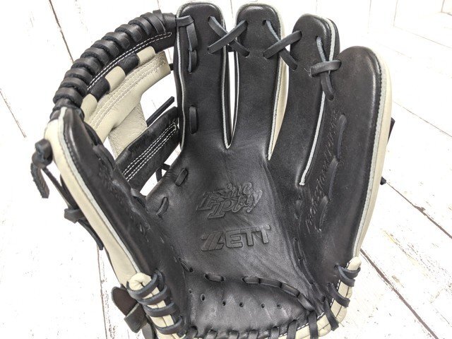 【11yt031】一般軟式野球用グローブ ZETT ゼット Fine play ファインプレイ BRGB35520Z ブラック×グレー 右投げ オールラウンド用◆D08♪_画像3