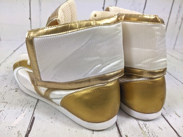 【10yt391】格闘技 ボクシング用品 ボクシングシューズ MIZUNO ミズノ ホワイト×ゴールド サイズ：26.0㎝◆p59♪_画像2