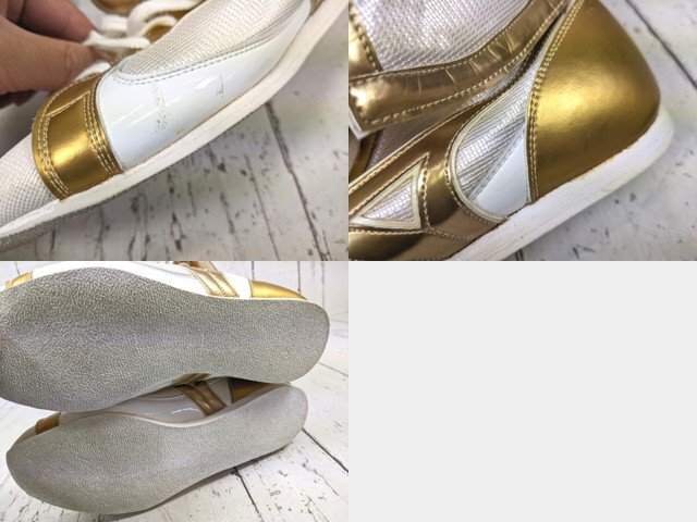 【10yt391】格闘技 ボクシング用品 ボクシングシューズ MIZUNO ミズノ ホワイト×ゴールド サイズ：26.0㎝◆p59♪_画像6