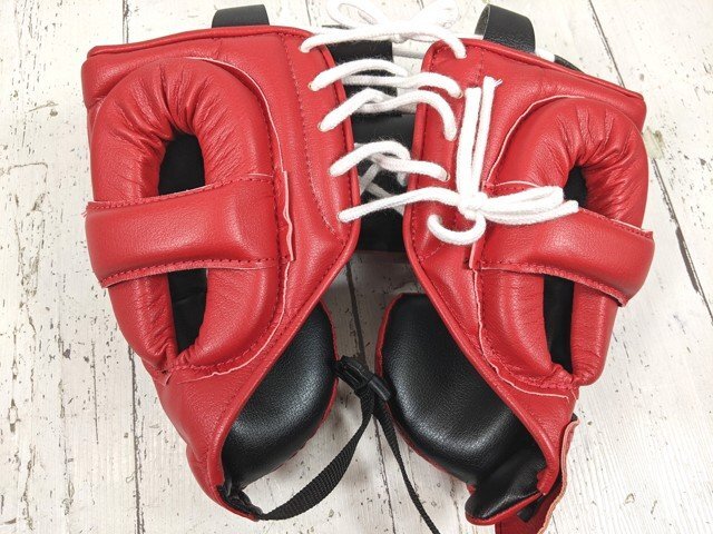 【10yt395】格闘技 ボクシング用品 Winning ウィニング ヘッドギア ヘッドガード レッド FG-2900 サイズ：M◆p59♪_画像2